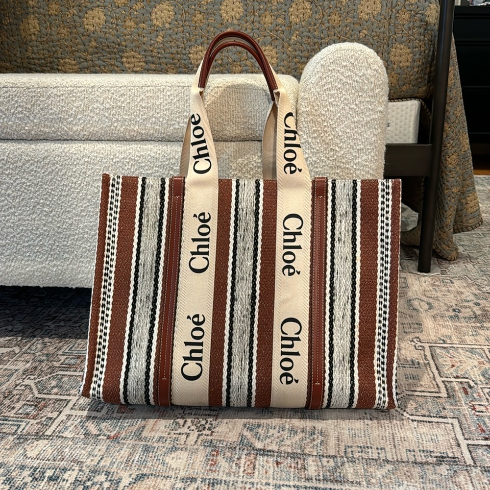 Chloe Large Woody Tote - striped. Excellent condition